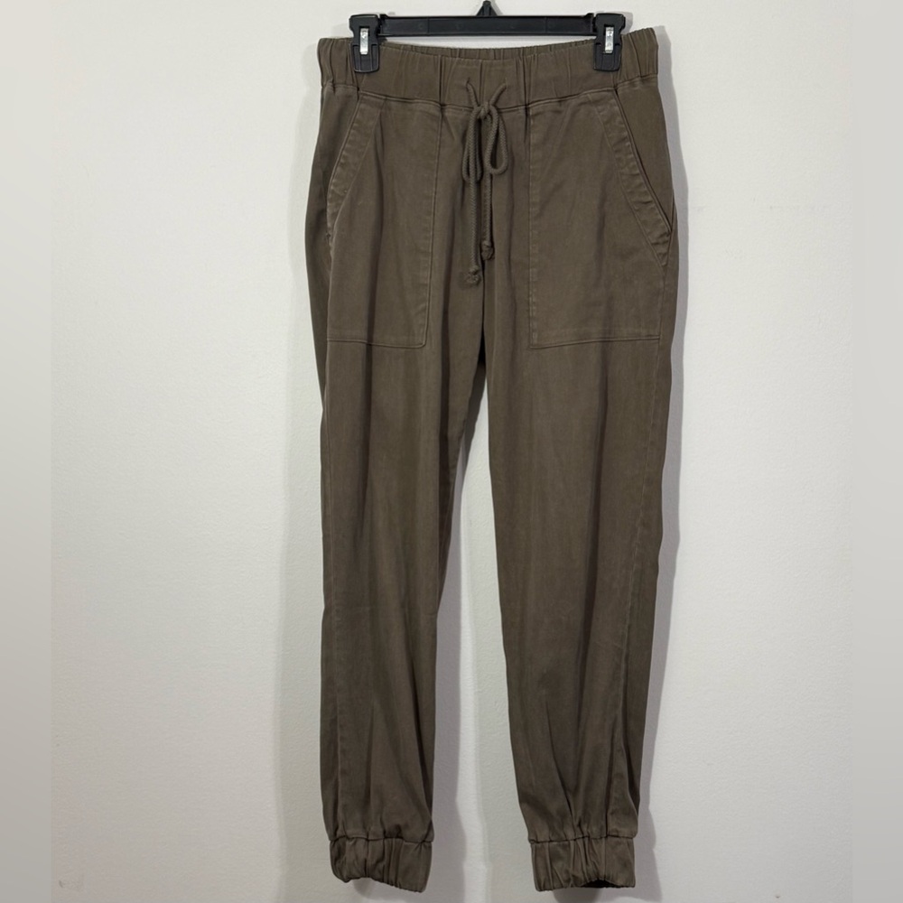 Olive Green Cloth & Stone Tencel Cotton Blend Jogger Pants Size S Small - Picture 2 of 11